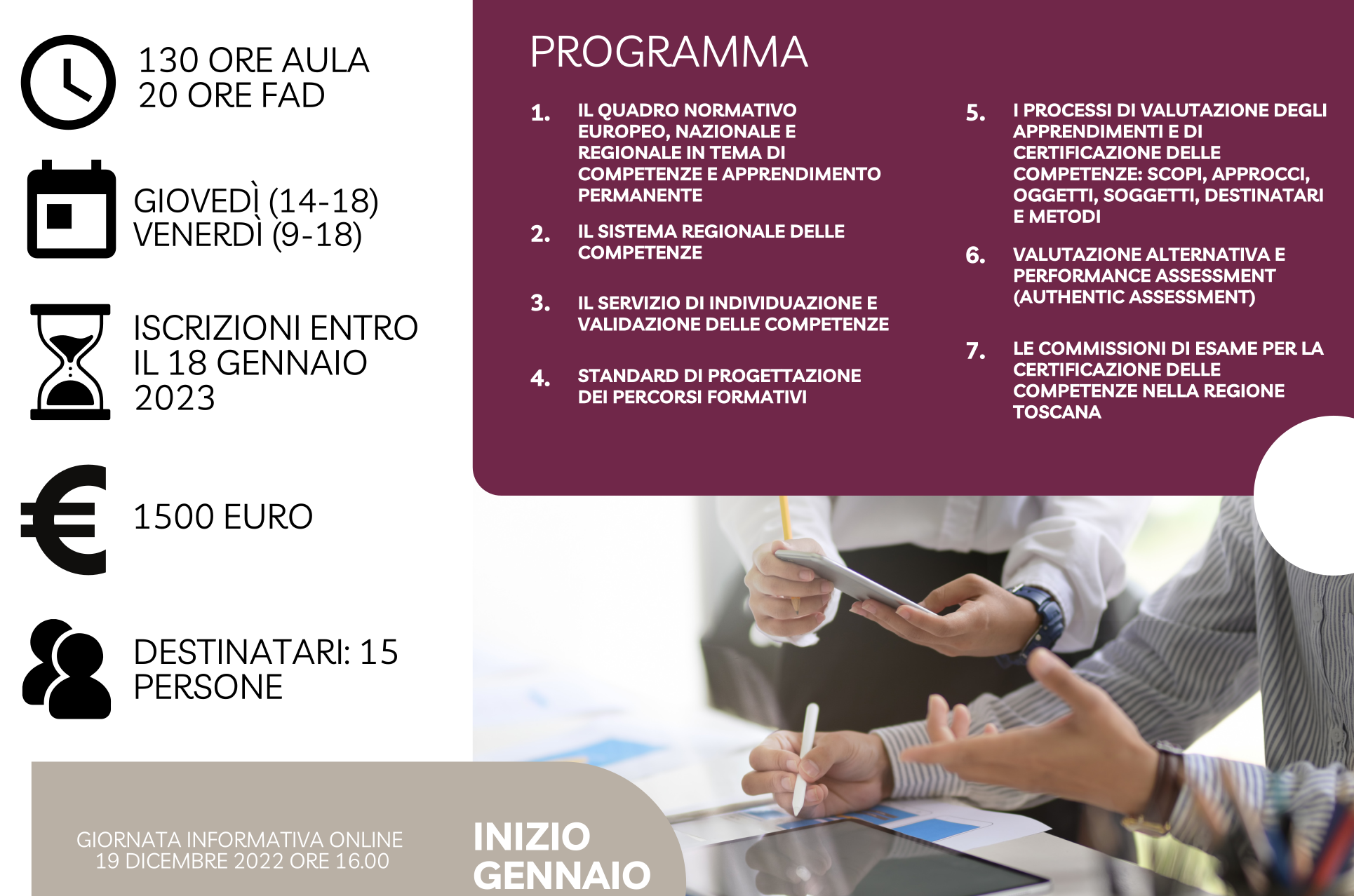 19 dicembre - Presentazione online del Corso per Esperta/o di valutazione degli apprendimenti e delle competenze (EVAC)
