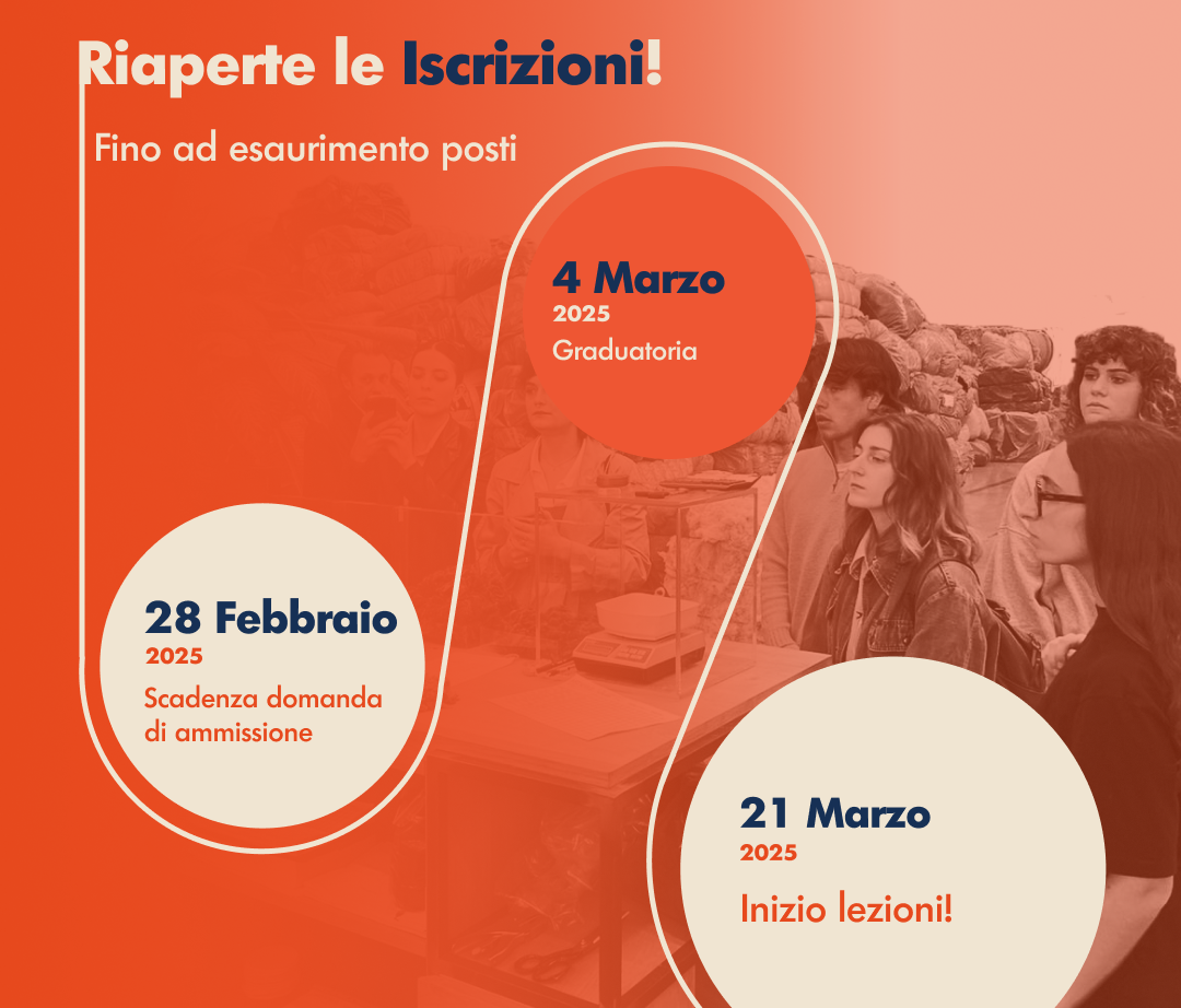 Ancora pochi posti disponibili Master di I Livello "Ecofashion | Design per la moda circolare e sostenibile"