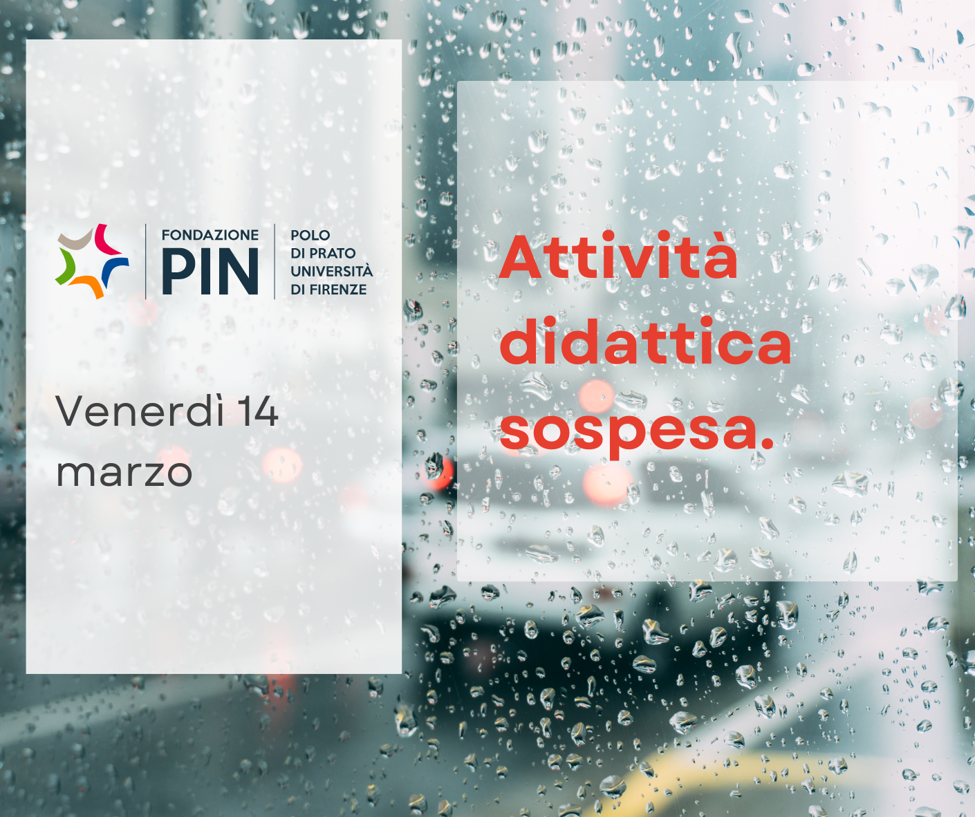 Allerta meteo, sospensione attività didattiche e di ricerca venerdì 14 marzo