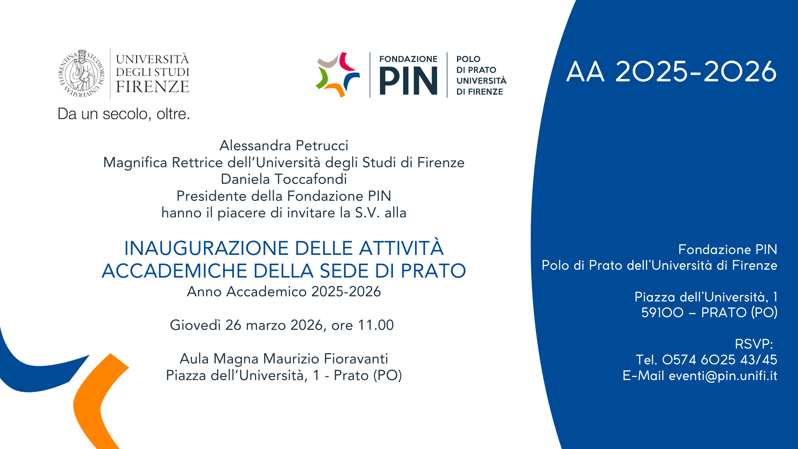 Inaugurazione delle Attività Accademiche 2025-2026 presso il Polo di Prato dell’Università di Firenze