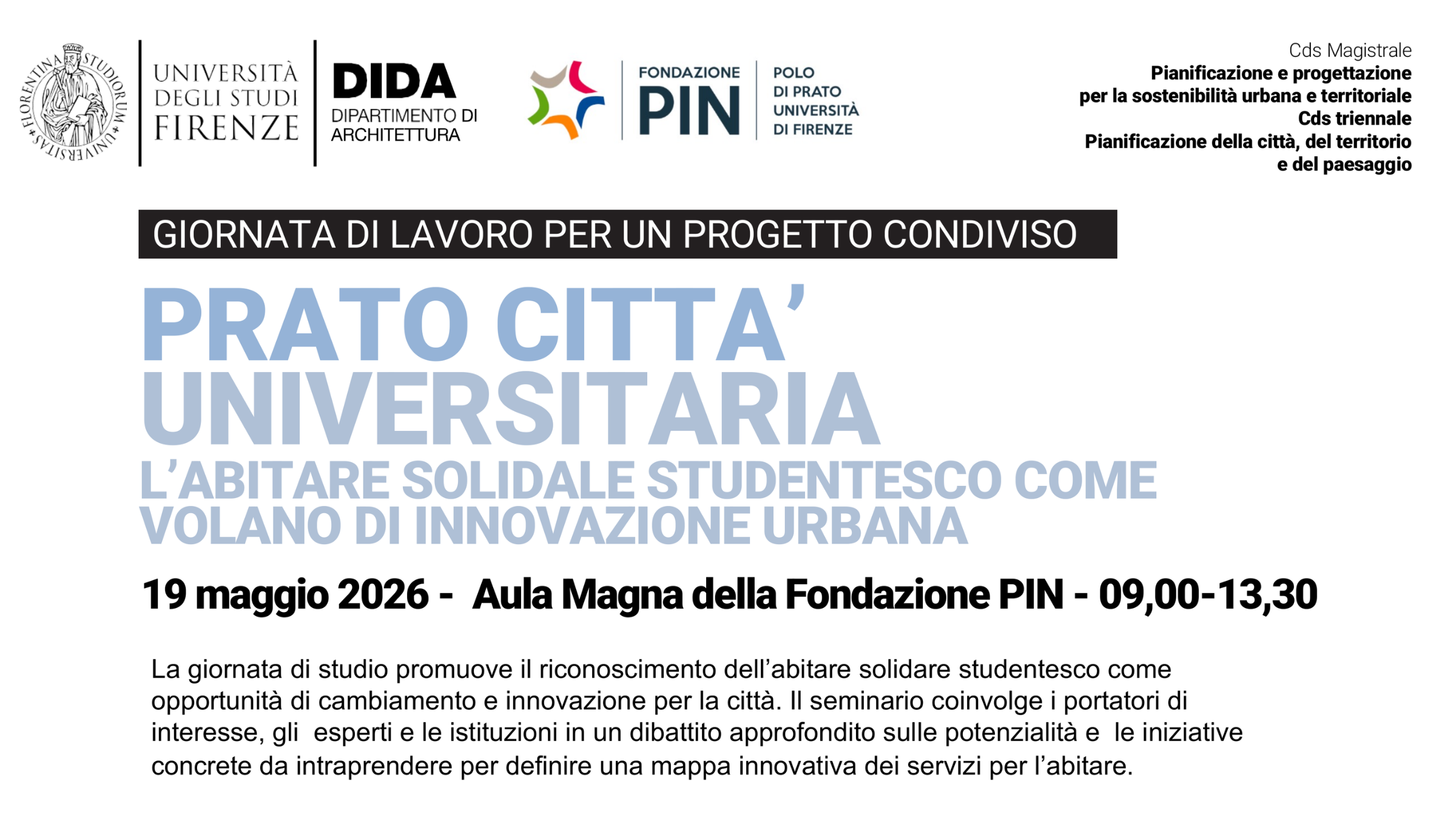 Prato città universitaria: una giornata di studio sull'abitare solidale e l’innovazione urbana 