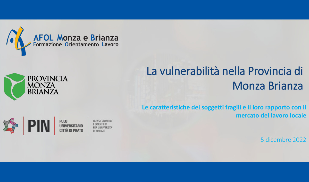 Laboris - La ricerca tematica sui soggetti vulnerabili nel mercato del lavoro della Provincia di Monza Brianza